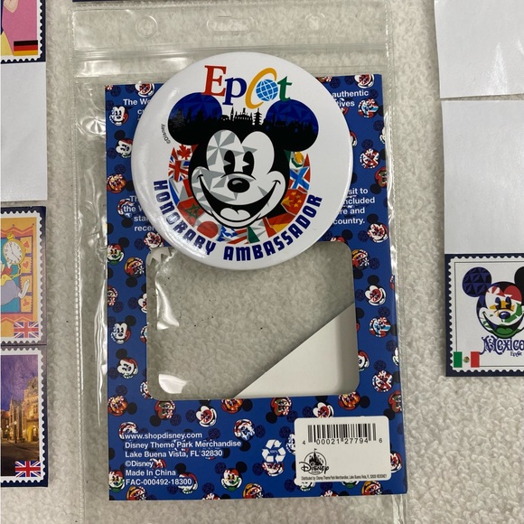 Disney’s World Showcase EPCOT Mickey Button Pin-On - Picture 9 of 9